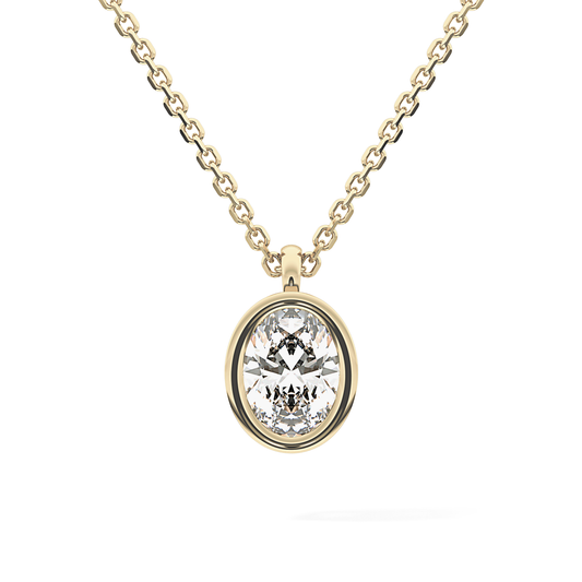 2 CT Oval Lab-Grown Diamond Bezel Necklace