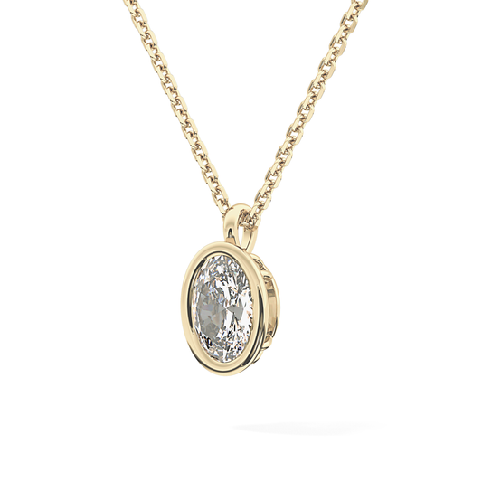 2 CT Oval Lab-Grown Diamond Bezel Necklace