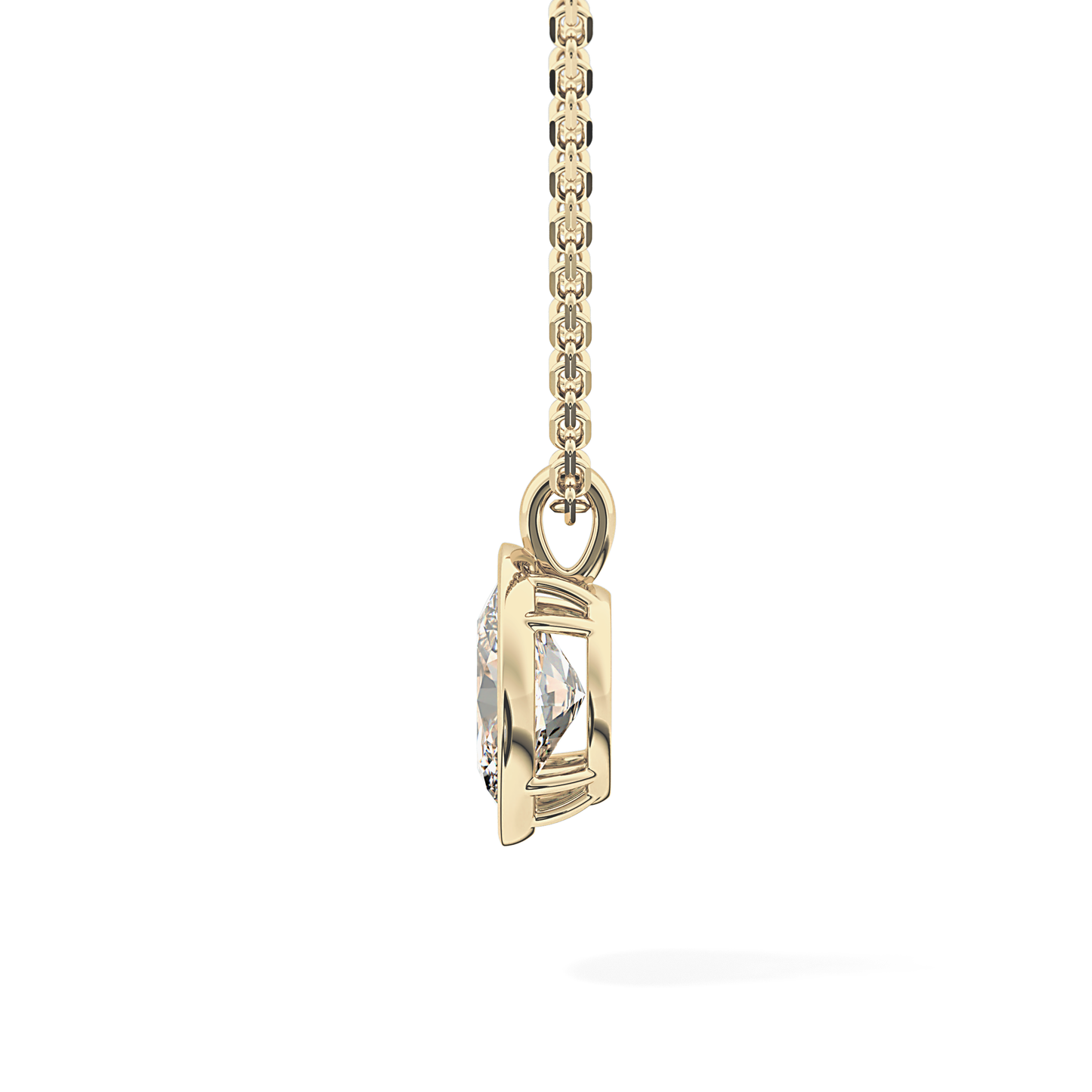 2 CT Oval Lab-Grown Diamond Bezel Necklace