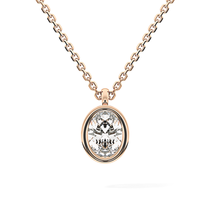 2 CT Oval Lab-Grown Diamond Bezel Necklace