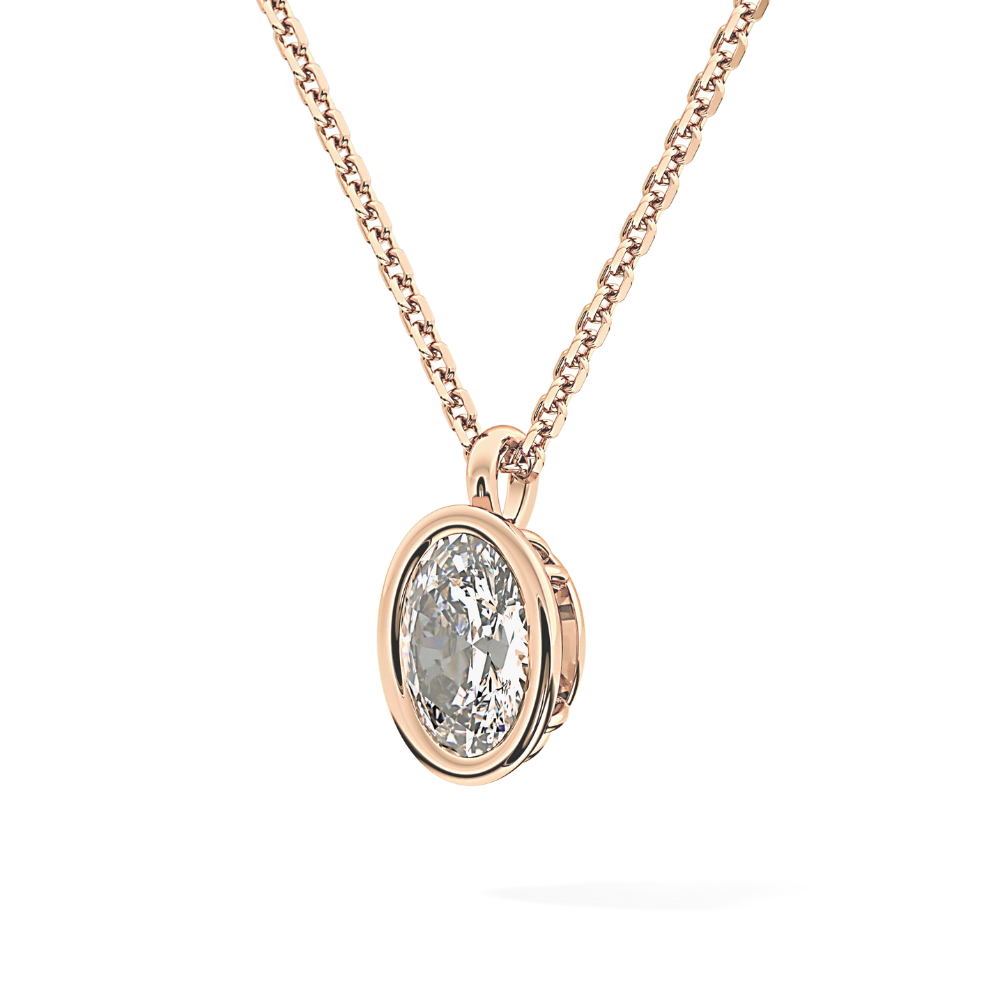 2 CT Oval Lab-Grown Diamond Bezel Necklace