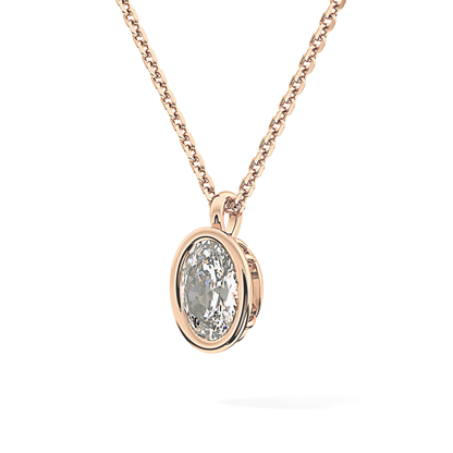 2 CT Oval Lab-Grown Diamond Bezel Necklace