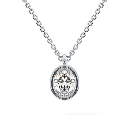 2 CT Oval Lab-Grown Diamond Bezel Necklace
