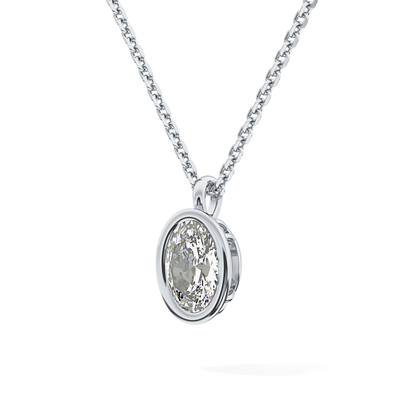 2 CT Oval Lab-Grown Diamond Bezel Necklace