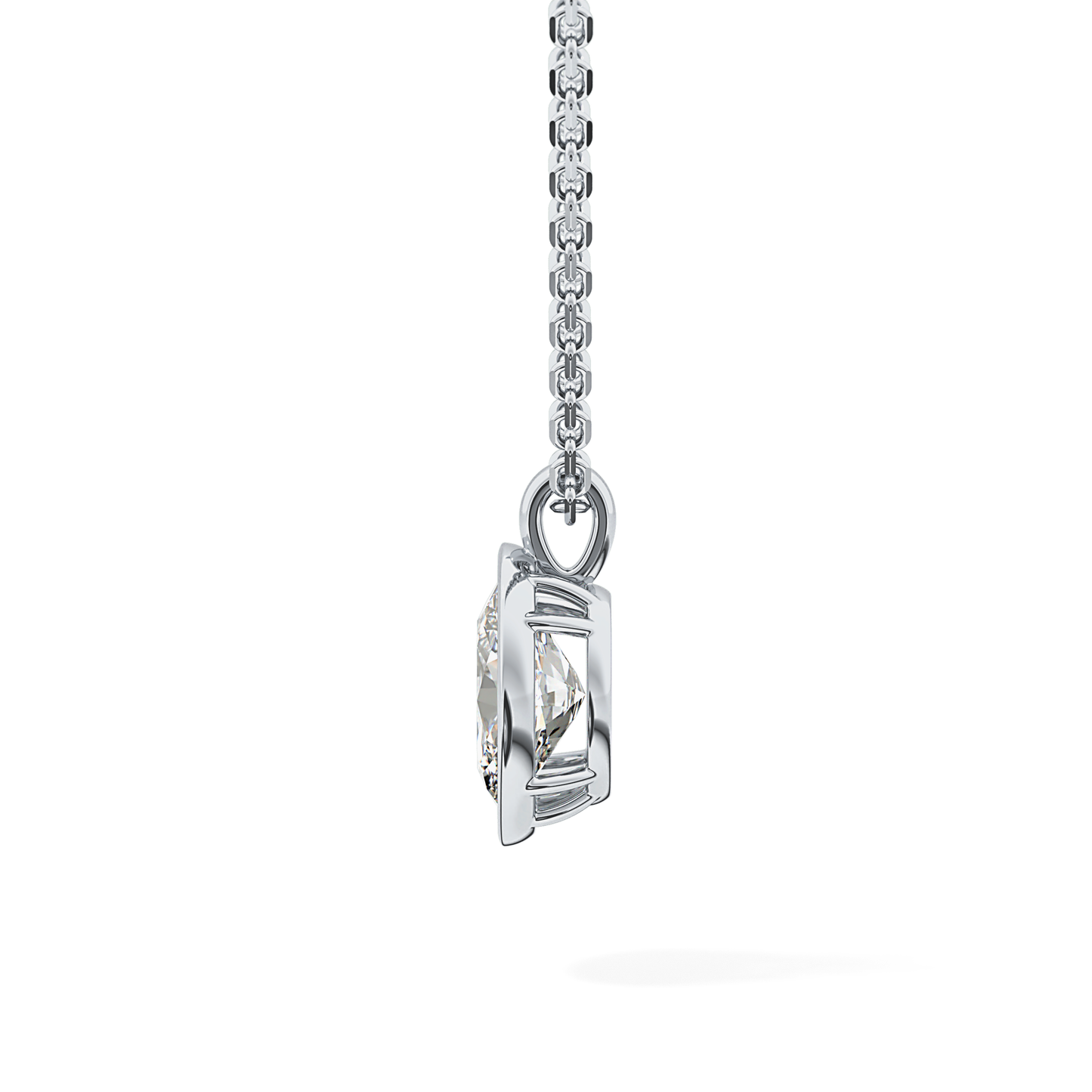 2 CT Oval Lab-Grown Diamond Bezel Necklace