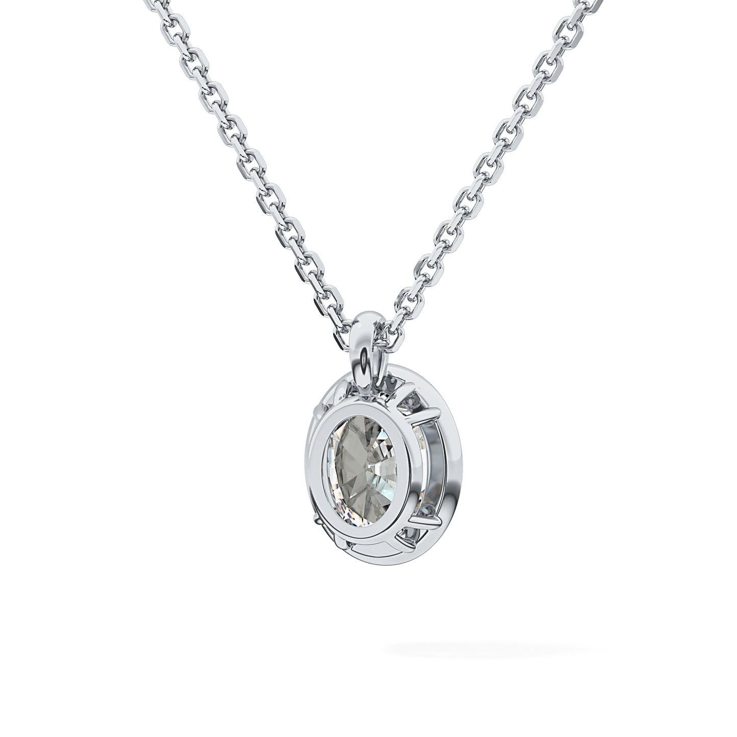 2 CT Oval Lab-Grown Diamond Bezel Necklace