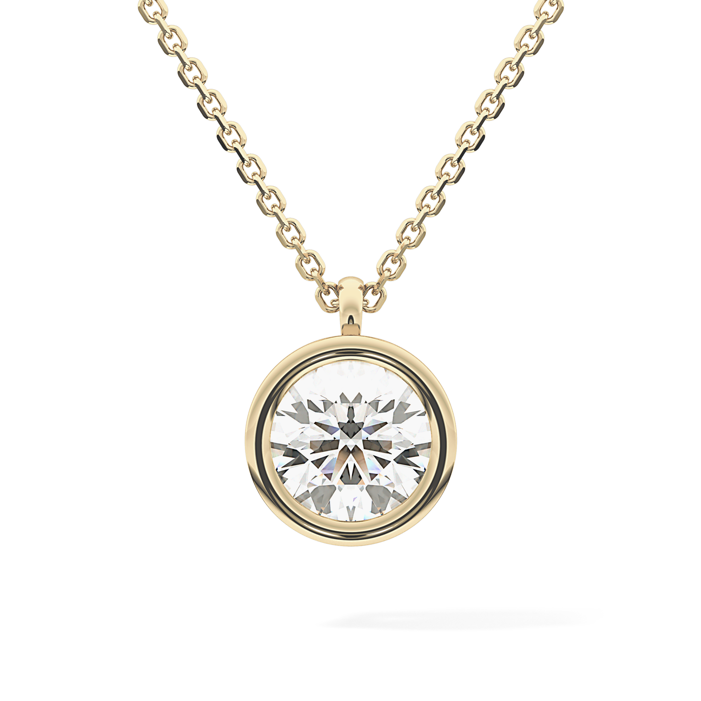 2 CT Round Lab-Grown Diamond Solitaire & Bezel Necklace