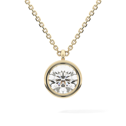 2 CT Round Lab-Grown Diamond Solitaire & Bezel Necklace