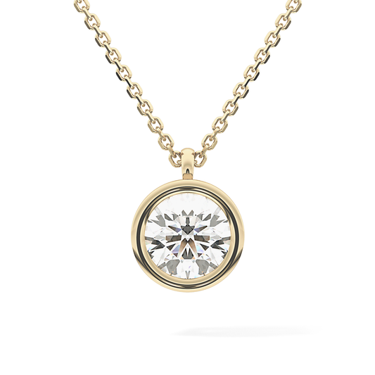 2 CT Round Lab-Grown Diamond Solitaire & Bezel Necklace