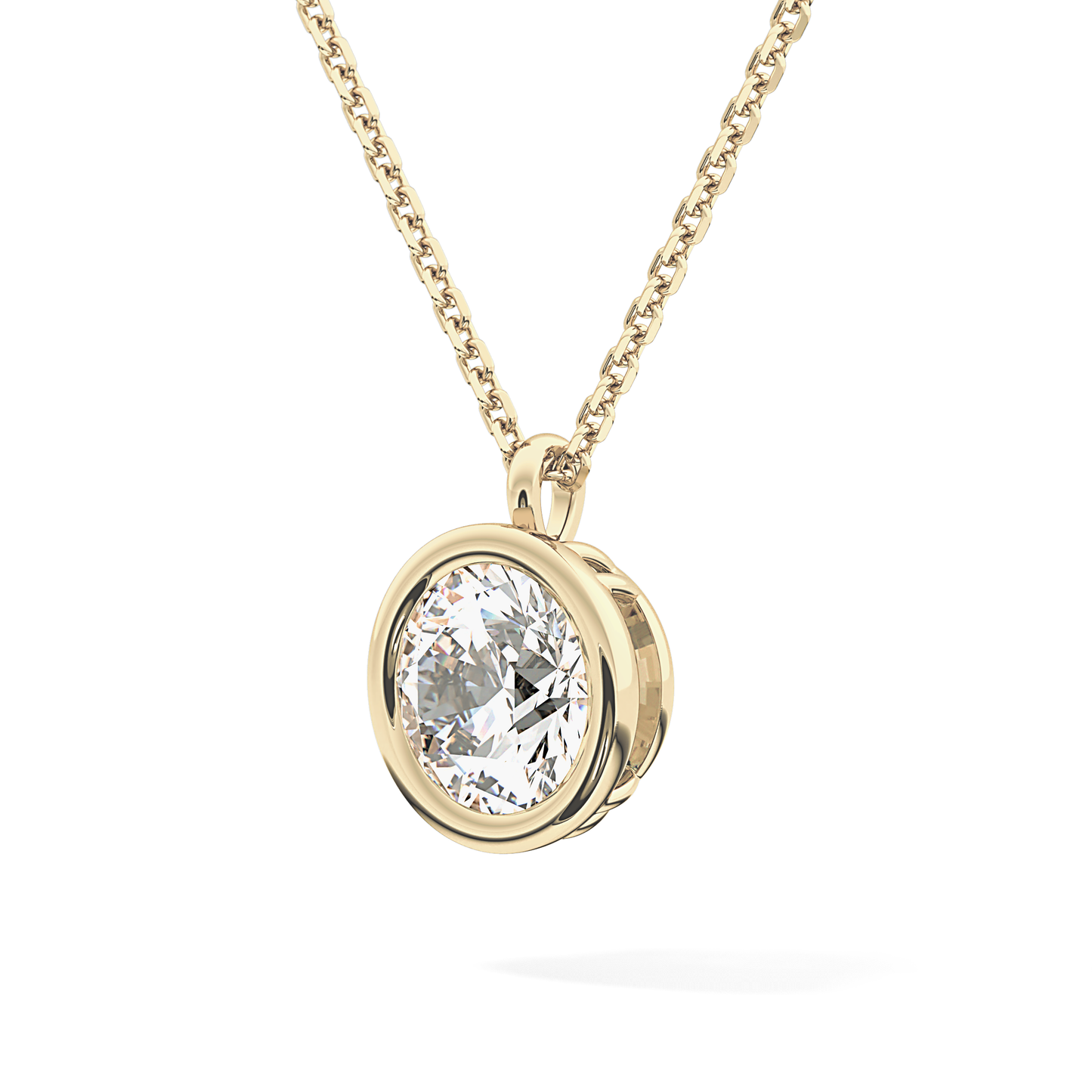 2 CT Round Lab-Grown Diamond Solitaire & Bezel Necklace
