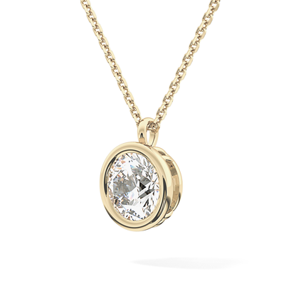 2 CT Round Lab-Grown Diamond Solitaire & Bezel Necklace