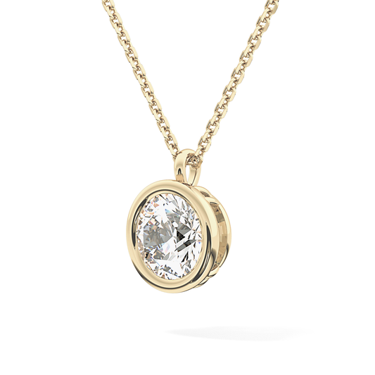 2 CT Round Lab-Grown Diamond Solitaire & Bezel Necklace
