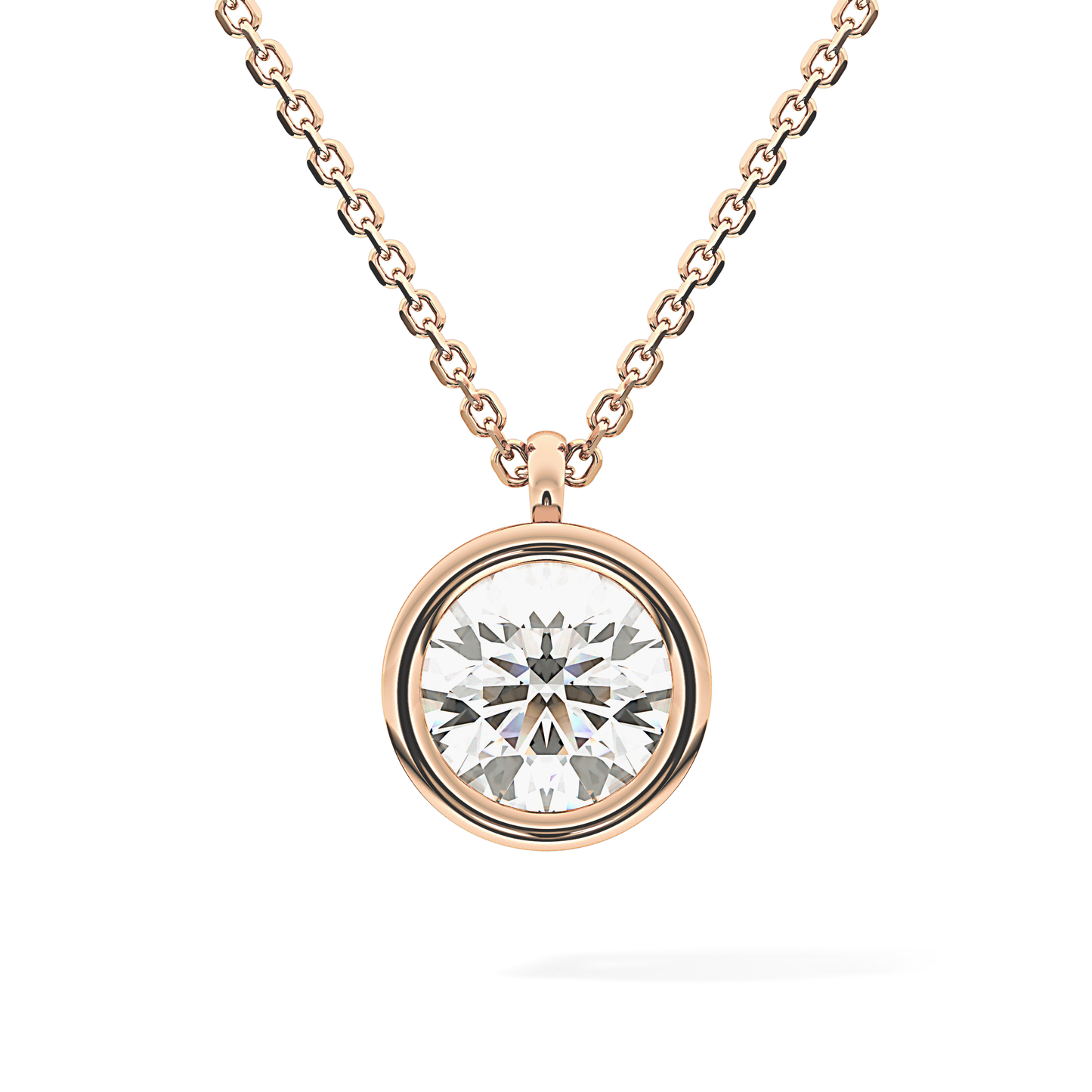 2 CT Round Lab-Grown Diamond Solitaire & Bezel Necklace