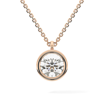 2 CT Round Lab-Grown Diamond Solitaire & Bezel Necklace