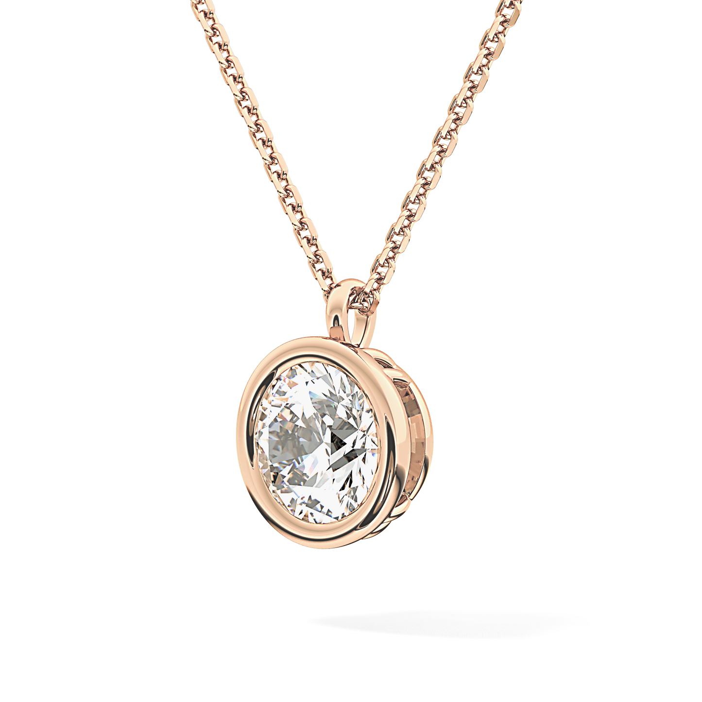 2 CT Round Lab-Grown Diamond Solitaire & Bezel Necklace
