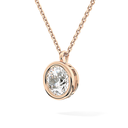 2 CT Round Lab-Grown Diamond Solitaire & Bezel Necklace