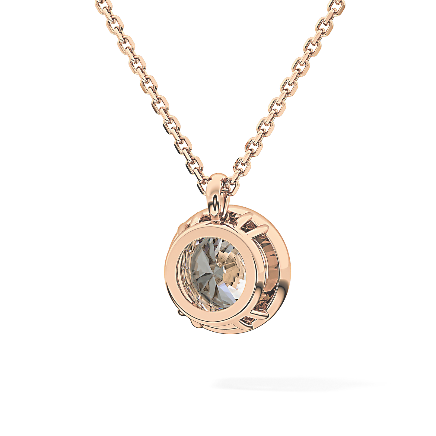 2 CT Round Lab-Grown Diamond Solitaire & Bezel Necklace