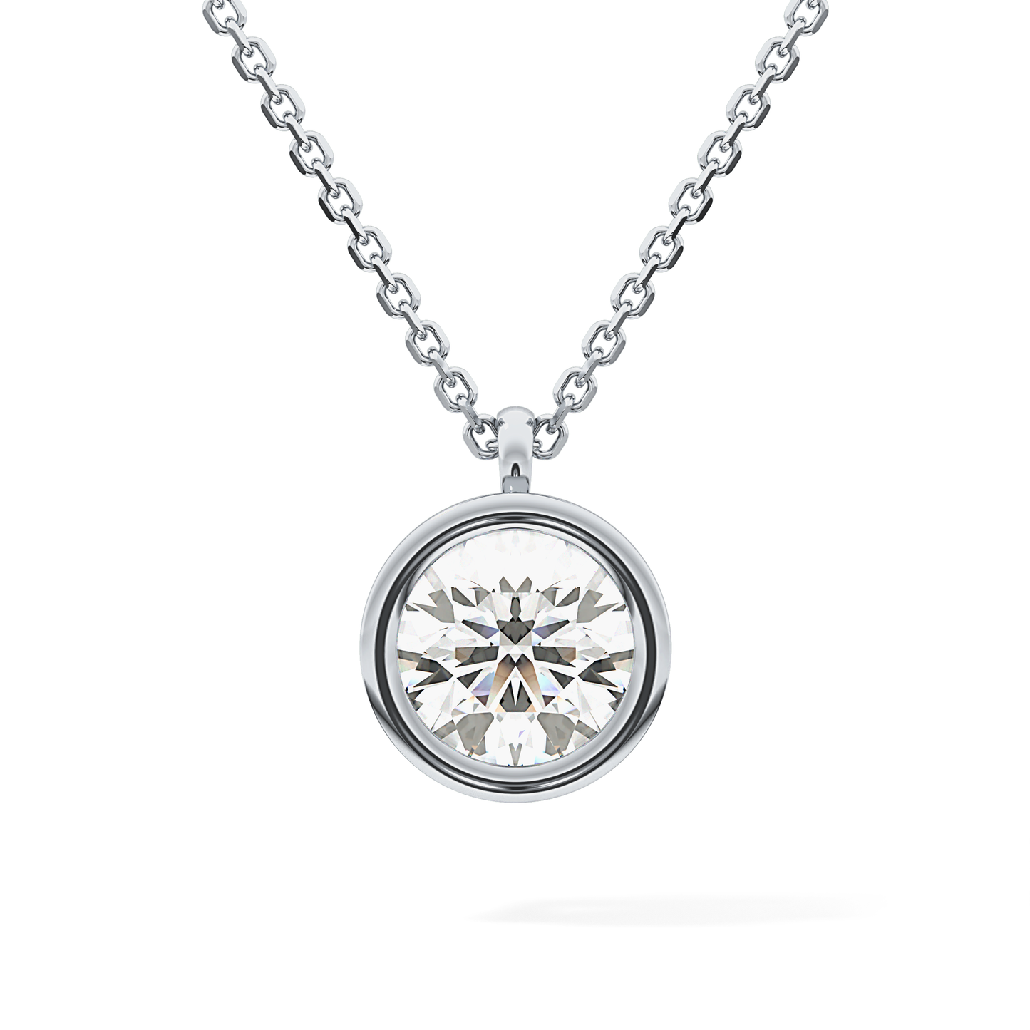 2 CT Round Lab-Grown Diamond Solitaire & Bezel Necklace