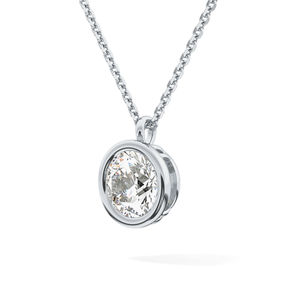 2 CT Round Lab-Grown Diamond Solitaire & Bezel Necklace