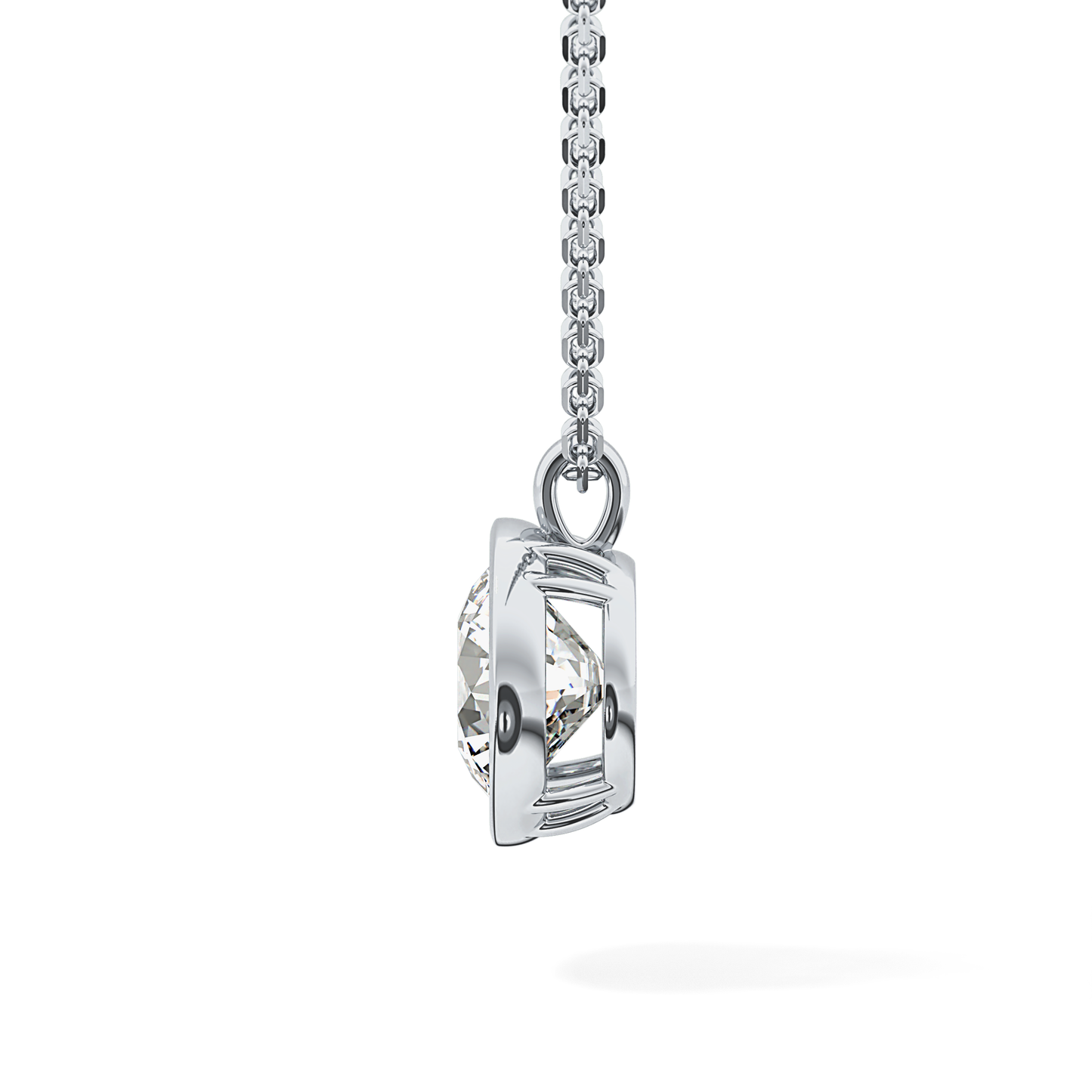 2 CT Round Lab-Grown Diamond Solitaire & Bezel Necklace