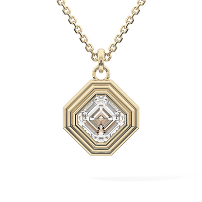 2 CT Asscher Lab-Grown Diamond Solitaire & Bezel Necklace