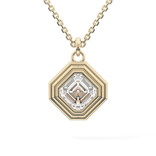 2 CT Asscher Lab-Grown Diamond Solitaire & Bezel Necklace