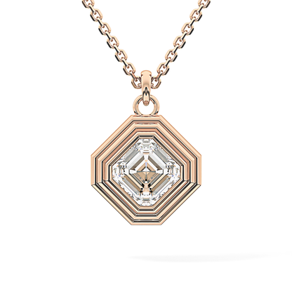 2 CT Asscher Lab-Grown Diamond Solitaire & Bezel Necklace