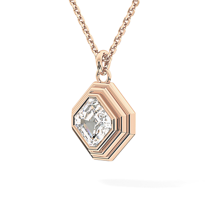 2 CT Asscher Lab-Grown Diamond Solitaire & Bezel Necklace