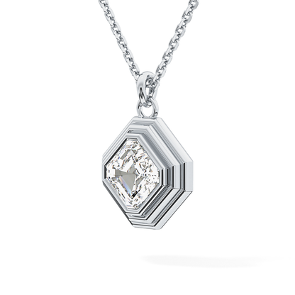 2 CT Asscher Lab-Grown Diamond Solitaire & Bezel Necklace