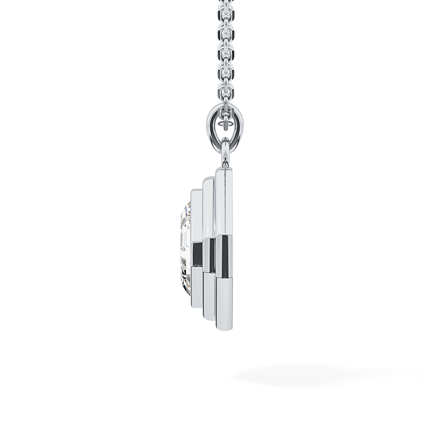 2 CT Asscher Lab-Grown Diamond Solitaire & Bezel Necklace