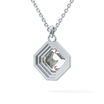2 CT Asscher Lab-Grown Diamond Solitaire & Bezel Necklace