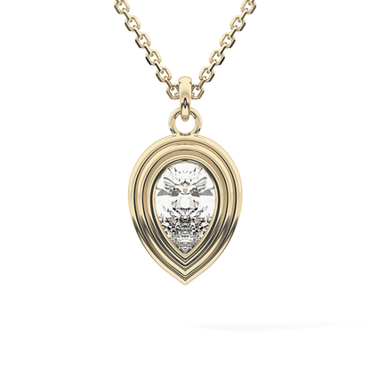 2 CT Pear Lab-Grown Diamond Solitaire & Bezel Necklace