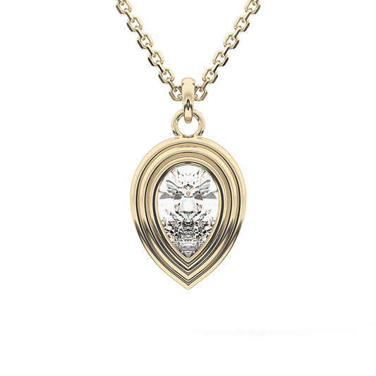 2 CT Pear Lab-Grown Diamond Solitaire & Bezel Necklace