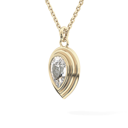 2 CT Pear Lab-Grown Diamond Solitaire & Bezel Necklace