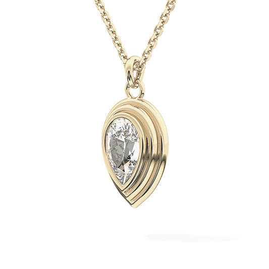 2 CT Pear Lab-Grown Diamond Solitaire & Bezel Necklace