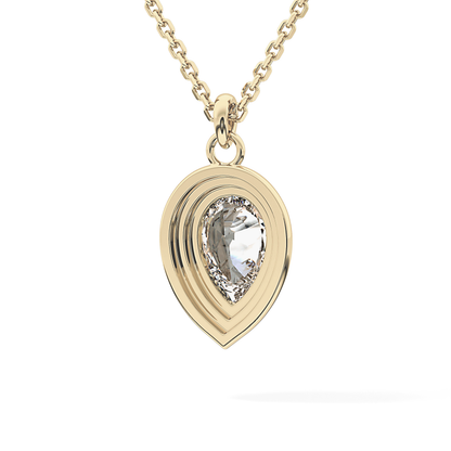 2 CT Pear Lab-Grown Diamond Solitaire & Bezel Necklace