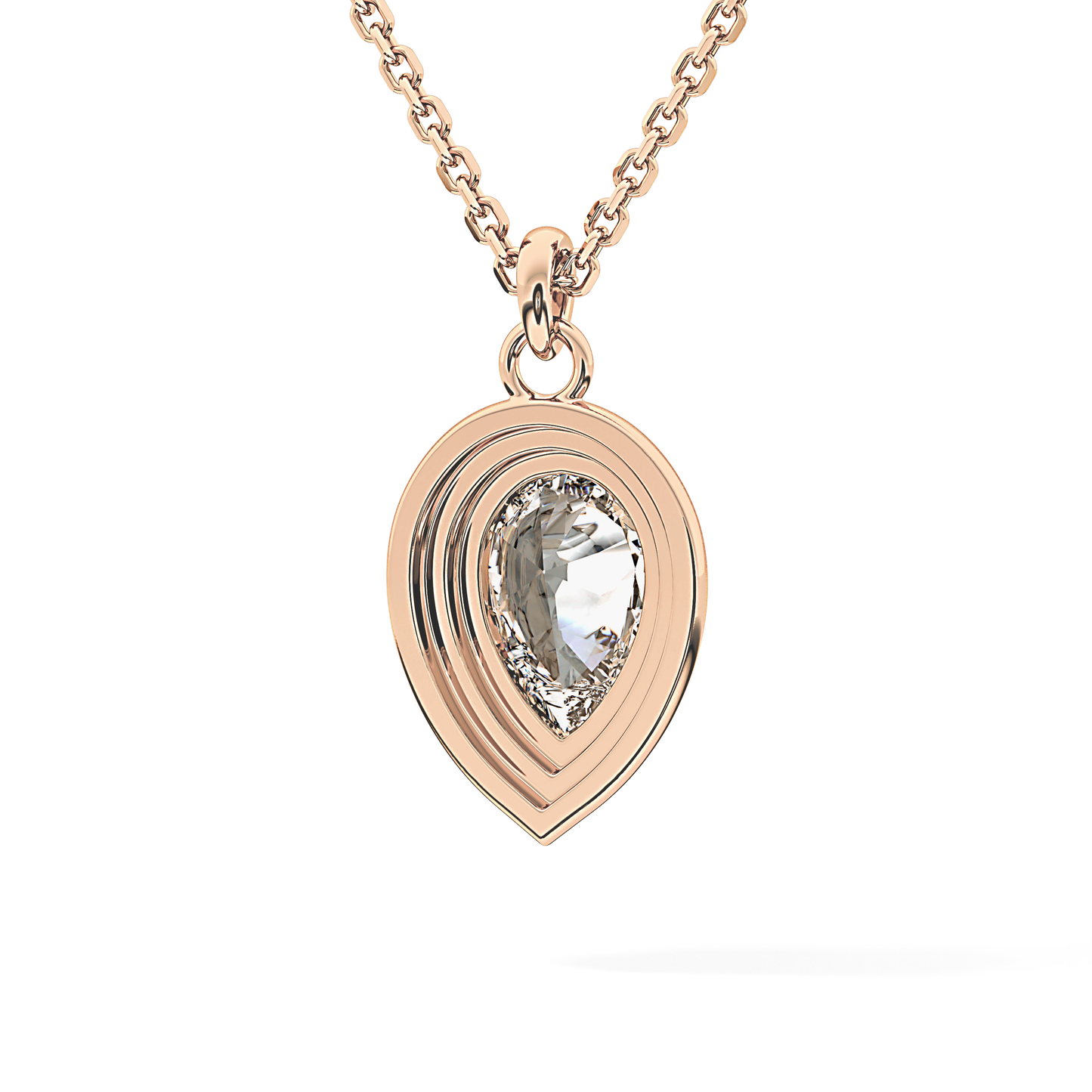 2 CT Pear Lab-Grown Diamond Solitaire & Bezel Necklace