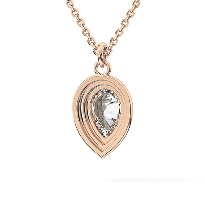2 CT Pear Lab-Grown Diamond Solitaire & Bezel Necklace