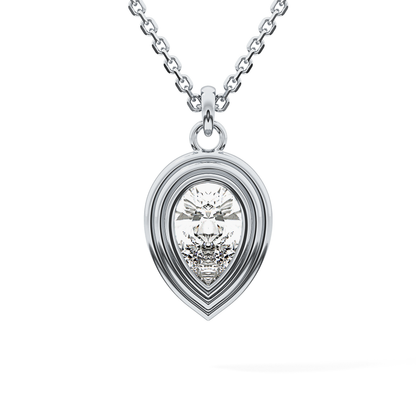 2 CT Pear Lab-Grown Diamond Solitaire & Bezel Necklace