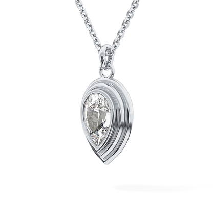 2 CT Pear Lab-Grown Diamond Solitaire & Bezel Necklace