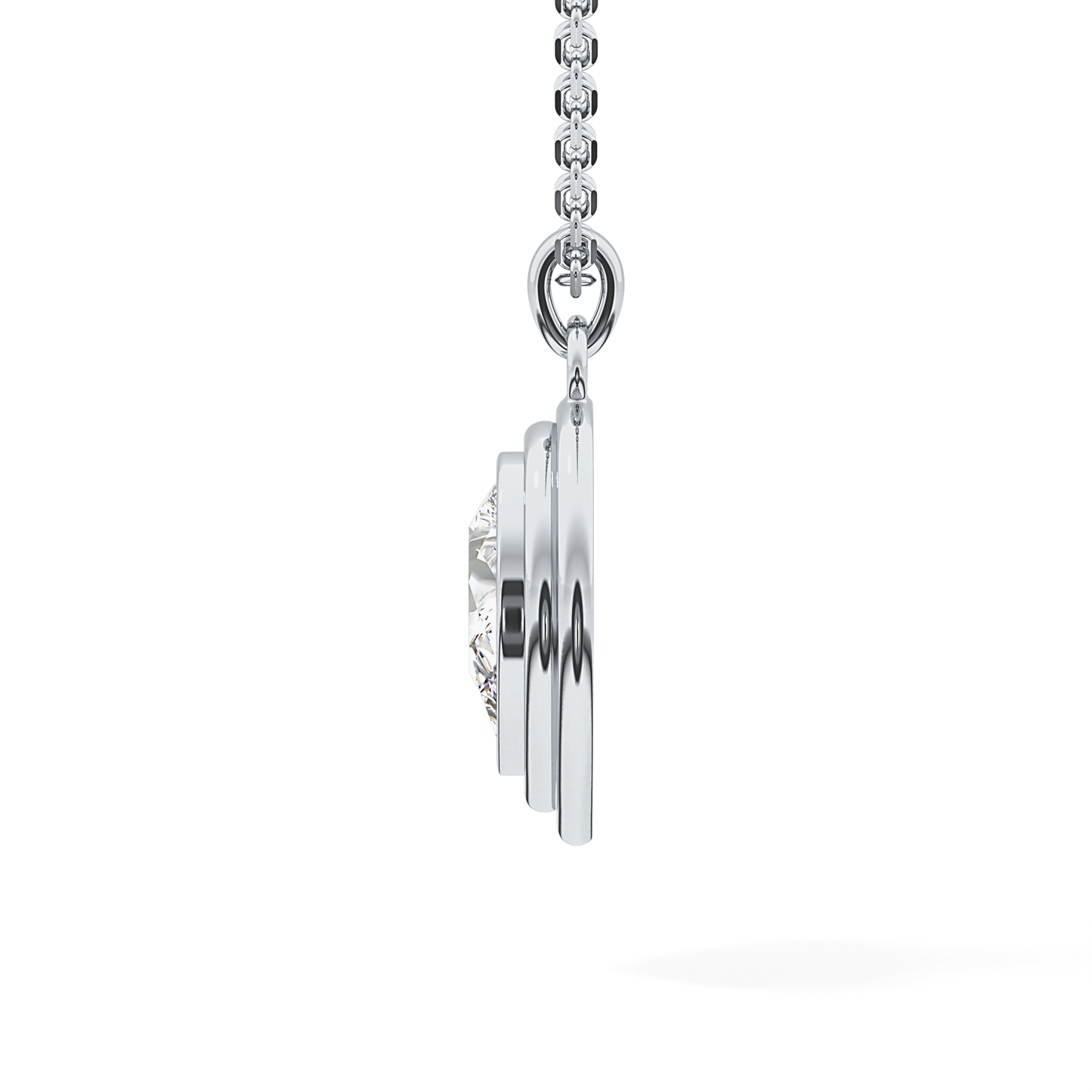 2 CT Pear Lab-Grown Diamond Solitaire & Bezel Necklace