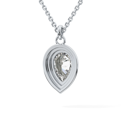 2 CT Pear Lab-Grown Diamond Solitaire & Bezel Necklace