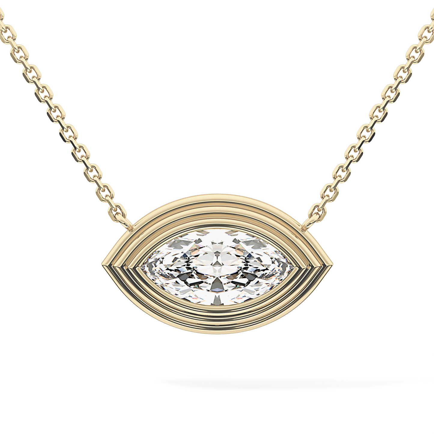 2 CT Marquise Lab-Grown Diamond Solitaire & Bezel Necklace