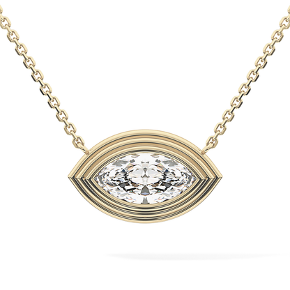 2 CT Marquise Lab-Grown Diamond Solitaire & Bezel Necklace