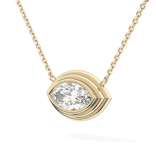 2 CT Marquise Lab-Grown Diamond Solitaire & Bezel Necklace