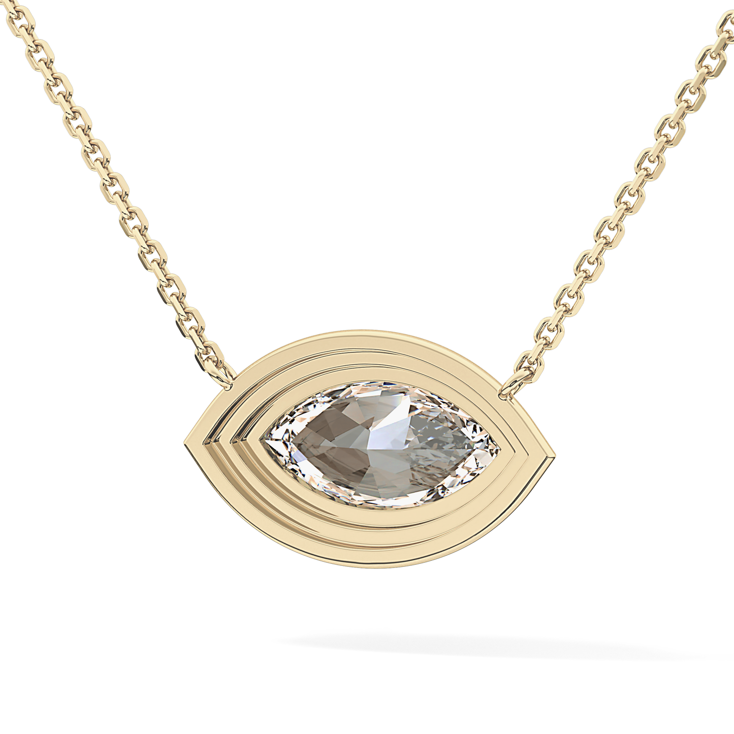 2 CT Marquise Lab-Grown Diamond Solitaire & Bezel Necklace