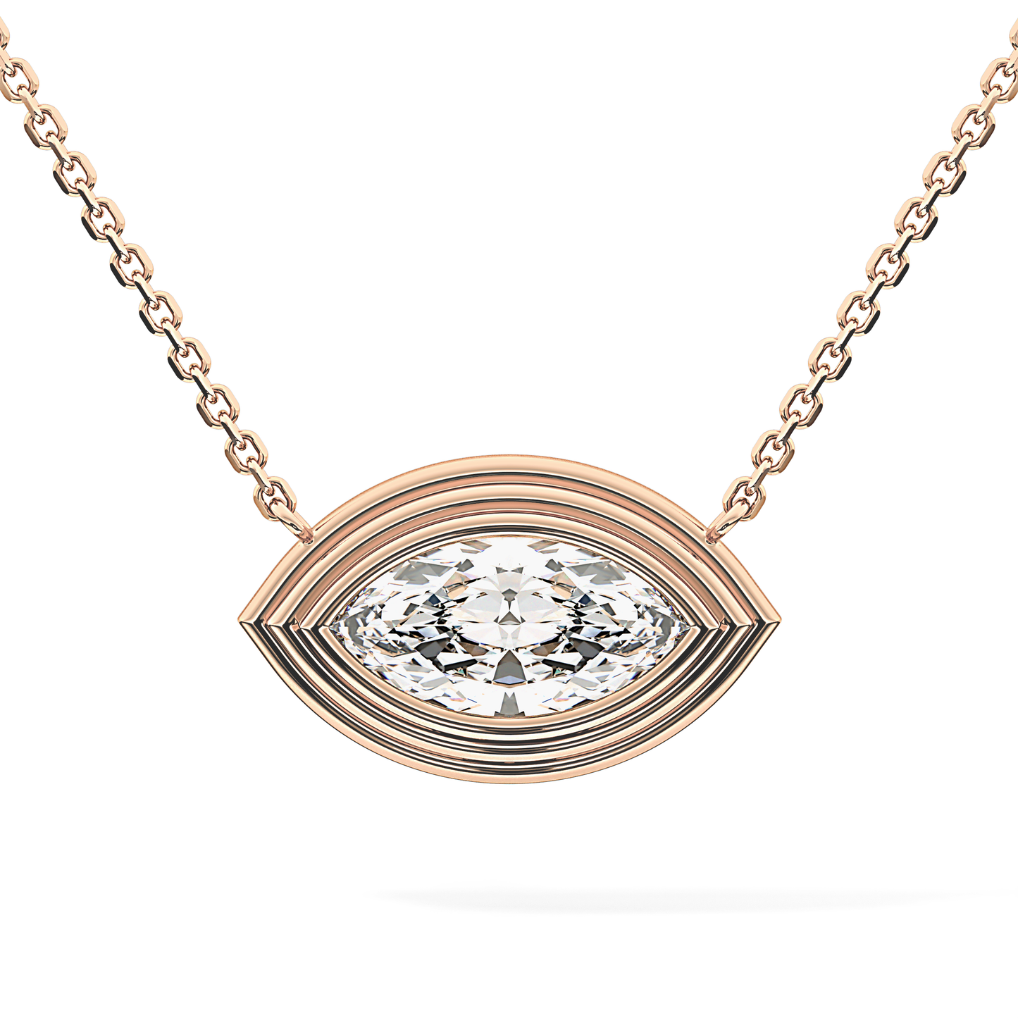 2 CT Marquise Lab-Grown Diamond Solitaire & Bezel Necklace