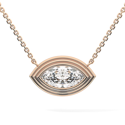 2 CT Marquise Lab-Grown Diamond Solitaire & Bezel Necklace