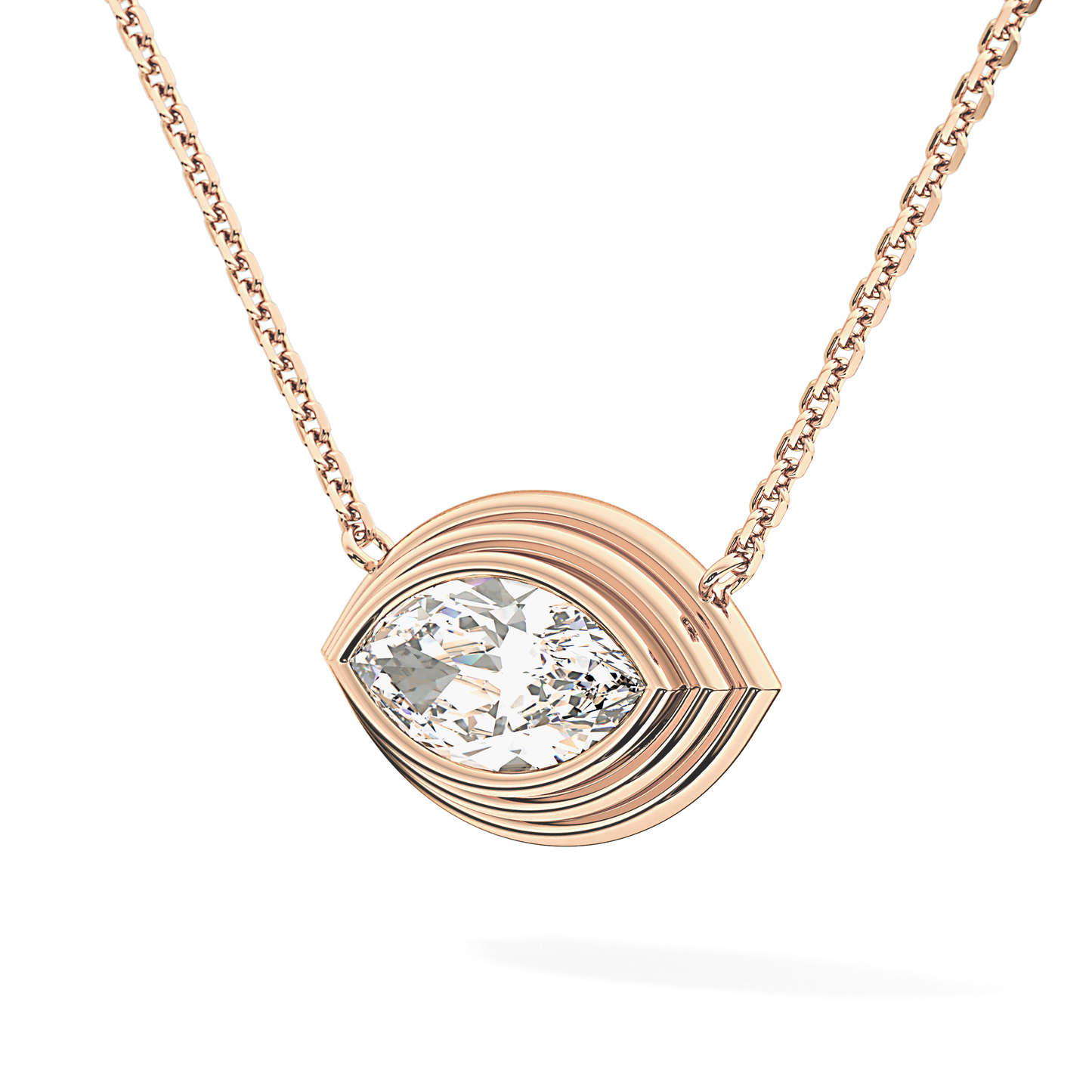 2 CT Marquise Lab-Grown Diamond Solitaire & Bezel Necklace