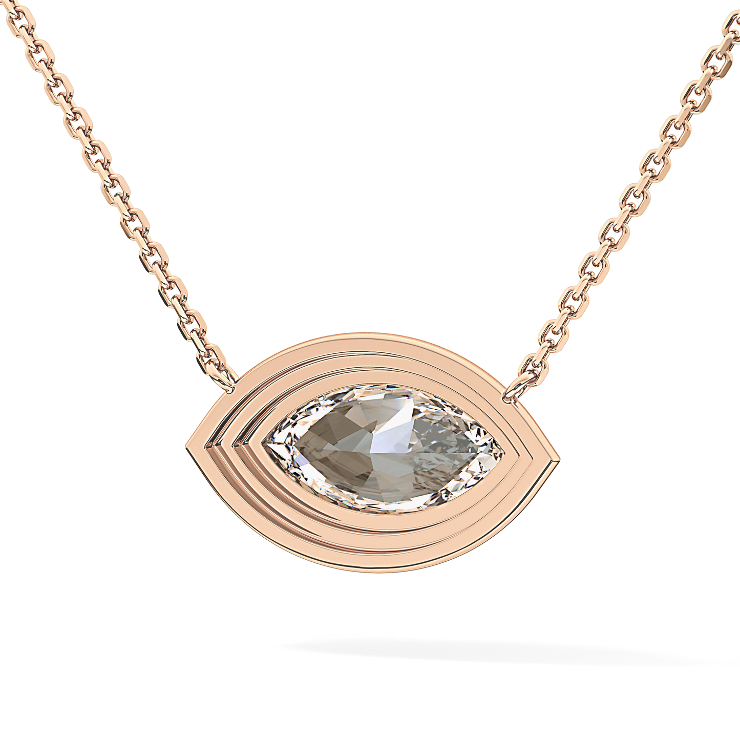 2 CT Marquise Lab-Grown Diamond Solitaire & Bezel Necklace